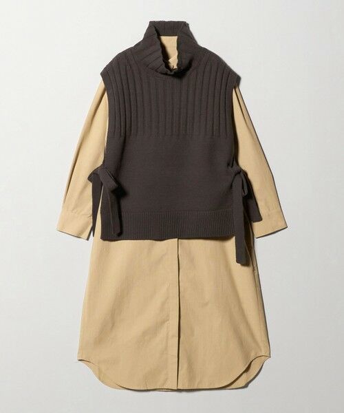 green label relaxing / グリーンレーベル リラクシング ロング・マキシ丈ワンピース | ニット ベスト × シャツ ワンピース セット | 詳細16