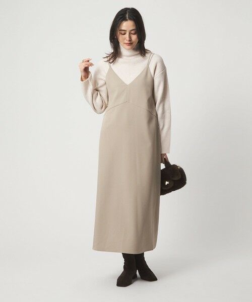 green label relaxing / グリーンレーベル リラクシング ロング・マキシ丈ワンピース | タートルネック ニット × キャミソールワンピース セット | 詳細4