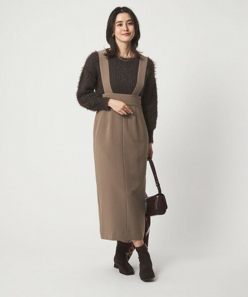 green label relaxing / グリーンレーベル リラクシング ロング・マキシ丈ワンピース | フェザー ニット プルオーバー × ジャンスパースカート セット | 詳細9
