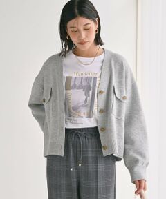 green label relaxing / グリーンレーベル リラクシング カーディガン・ボレロ | 【WEB限定】＜at ease＞ダブルポケット ニット カーディガン