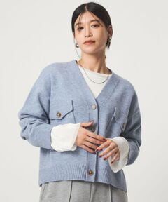 green label relaxing / グリーンレーベル リラクシング カーディガン・ボレロ | 【WEB限定】＜at ease＞ダブルポケット ニット カーディガン