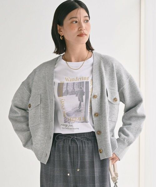 green label relaxing / グリーンレーベル リラクシング カーディガン・ボレロ | 【WEB限定】＜at ease＞ダブルポケット ニット カーディガン | 詳細1