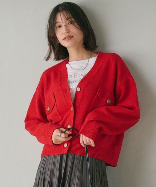 green label relaxing / グリーンレーベル リラクシング カーディガン・ボレロ | 【WEB限定】＜at ease＞ダブルポケット ニット カーディガン | 詳細12