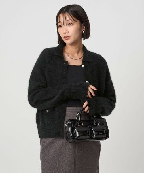 green label relaxing / グリーンレーベル リラクシング カーディガン・ボレロ | ヘアリー ニット ポロカーデイガン | 詳細1