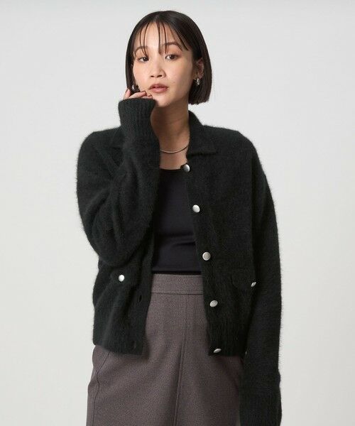 green label relaxing / グリーンレーベル リラクシング カーディガン・ボレロ | ヘアリー ニット ポロカーデイガン | 詳細3