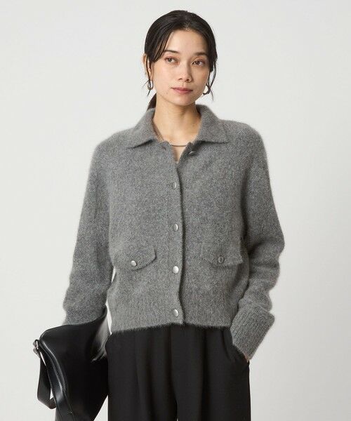 green label relaxing / グリーンレーベル リラクシング カーディガン・ボレロ | ヘアリー ニット ポロカーデイガン | 詳細12