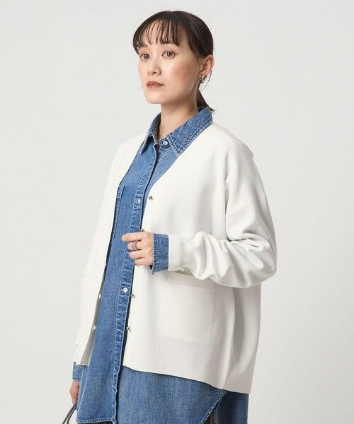 green label relaxing / グリーンレーベル リラクシング カーディガン・ボレロ | W/AC パフニット カーディガン ウォッシャブル | 詳細1