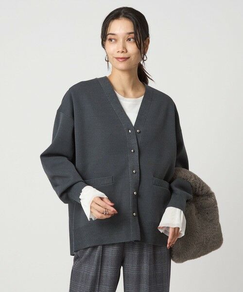 green label relaxing/グリーンレーベル リラクシング W/AC パフニット カーディガン ウォッシャブル DK. GRAY FREE green label relaxing/グリーンレーベル リラクシング W/AC パフニット カーディガン ウォッシャブル DK. GRAY FREE