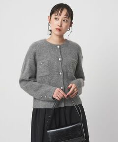 green label relaxing / グリーンレーベル リラクシング カーディガン・ボレロ | ヘアリー ニット ジャケットライク カーデイガン