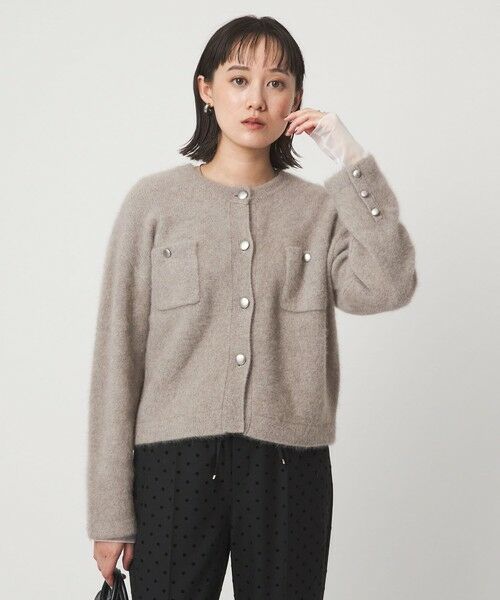 green label relaxing/グリーンレーベル リラクシング ヘアリー ニット ジャケットライク カーデイガン BEIGE FREE green label relaxing/グリーンレーベル リラクシング ヘアリー ニット ジャケットライク カーデイガン BEIGE FREE