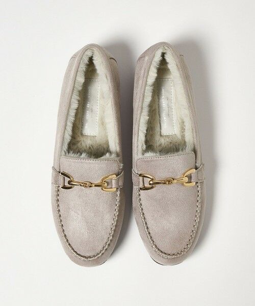 green label relaxing/グリーンレーベル リラクシング ウォームビット モカシン シューズ 撥水 LT. GRAY 23.5cm