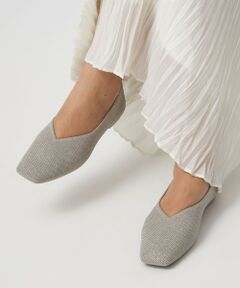 green label relaxing / グリーンレーベル リラクシング フラットシューズ | ウェルネス ニット スクエアVカット シューズ 撥水 ウォッシャブル