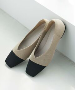 green label relaxing / グリーンレーベル リラクシング フラットシューズ | ウェルネス ニット スクエアVカット シューズ 撥水 ウォッシャブル