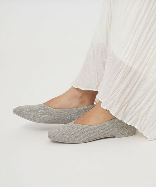 green label relaxing / グリーンレーベル リラクシング フラットシューズ | ウェルネス ニット スクエアVカット シューズ 撥水 ウォッシャブル | 詳細1