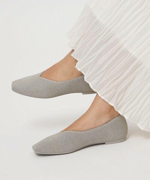 green label relaxing / グリーンレーベル リラクシング フラットシューズ | ウェルネス ニット スクエアVカット シューズ 撥水 ウォッシャブル | 詳細2