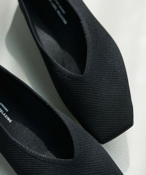 green label relaxing / グリーンレーベル リラクシング フラットシューズ | ウェルネス ニット スクエアVカット シューズ 撥水 ウォッシャブル | 詳細12