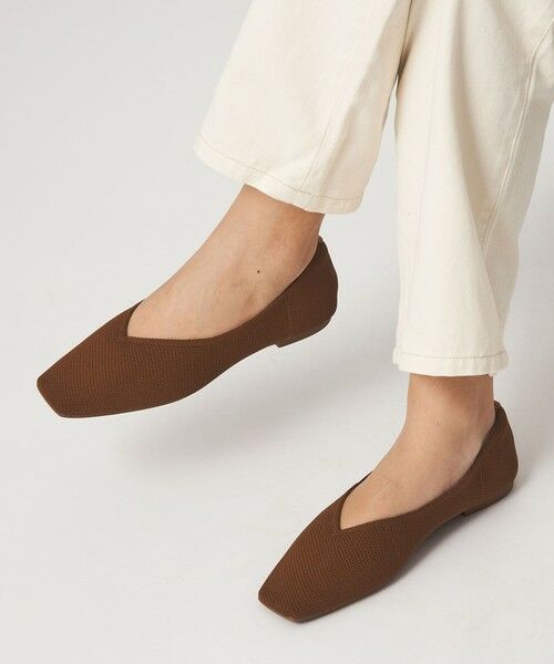 green label relaxing / グリーンレーベル リラクシング フラットシューズ | ウェルネス ニット スクエアVカット シューズ 撥水 ウォッシャブル | 詳細21