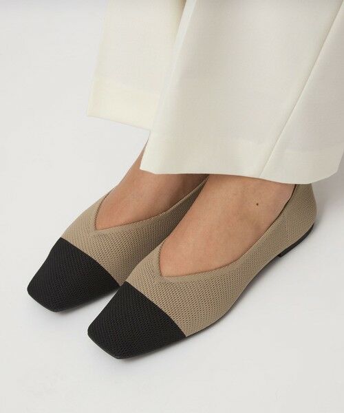 green label relaxing / グリーンレーベル リラクシング フラットシューズ | ウェルネス ニット スクエアVカット シューズ 撥水 ウォッシャブル | 詳細22
