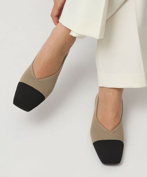 green label relaxing / グリーンレーベル リラクシング フラットシューズ | ウェルネス ニット スクエアVカット シューズ 撥水 ウォッシャブル | 詳細24