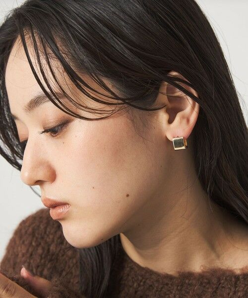 green label relaxing / グリーンレーベル リラクシング ピアス・イヤリング | 【WEB限定】スクエアクリップ フープピアス | 詳細1