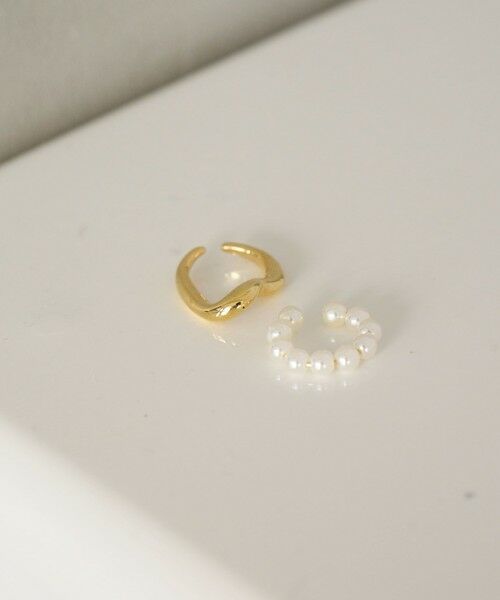 green label relaxing / グリーンレーベル リラクシング ピアス・イヤリング | 【WEB限定】2本セット イヤーカフ（ホワイトパーツ）/ イヤカフ | 詳細1