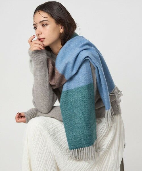 green label relaxing / グリーンレーベル リラクシング マフラー・ショール・スヌード・ストール | ウール 柄 ストール | 詳細15