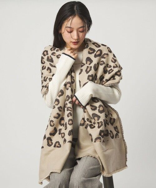 green label relaxing / グリーンレーベル リラクシング マフラー・ショール・スヌード・ストール | レオパード ジャガード ストール | 詳細4