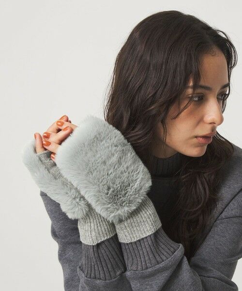 green label relaxing / グリーンレーベル リラクシング 手袋 | ＜VINCENT PRADIER＞ファーライク グローブ | 詳細1