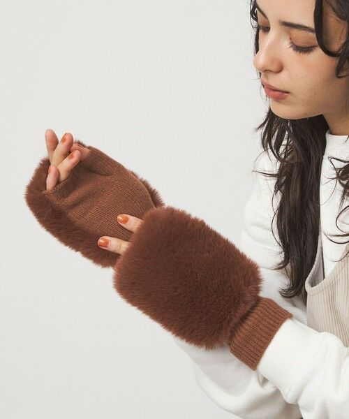 green label relaxing / グリーンレーベル リラクシング 手袋 | ＜VINCENT PRADIER＞ファーライク グローブ | 詳細6