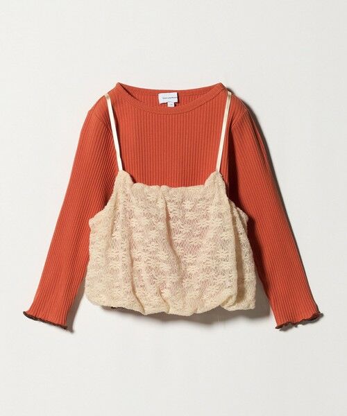 green label relaxing / グリーンレーベル リラクシング カットソー | 起毛レースキャミ×テレコロング Tシャツ セット / キッズ | 詳細7