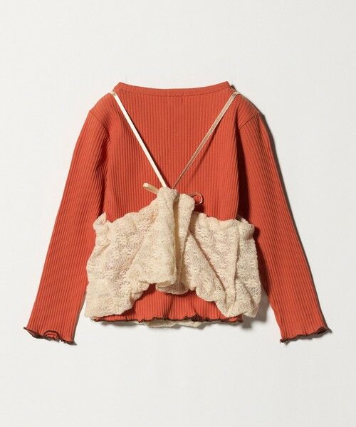 green label relaxing / グリーンレーベル リラクシング カットソー | 起毛レースキャミ×テレコロング Tシャツ セット / キッズ | 詳細8