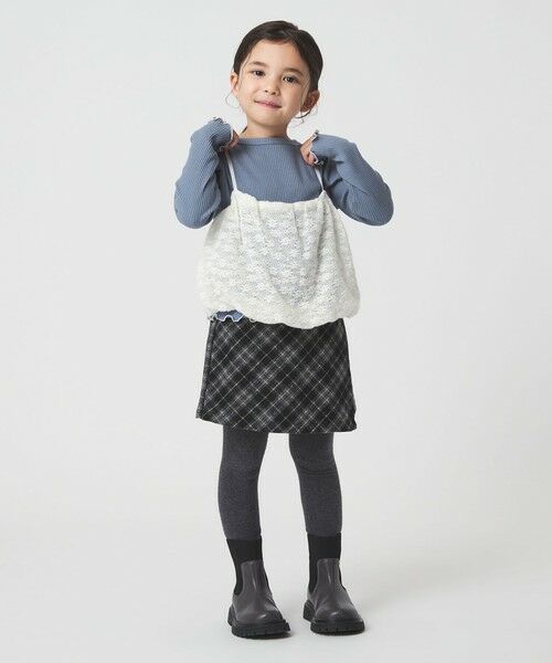 green label relaxing / グリーンレーベル リラクシング カットソー | 起毛レースキャミ×テレコロング Tシャツ セット / キッズ | 詳細14