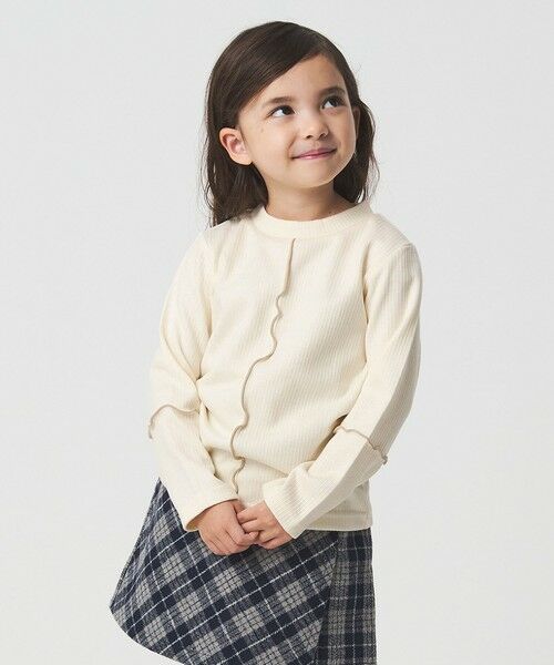 green label relaxing / グリーンレーベル リラクシング カットソー | 配色メロー起毛 テレコトップス / キッズ  100cm-160cm | 詳細1