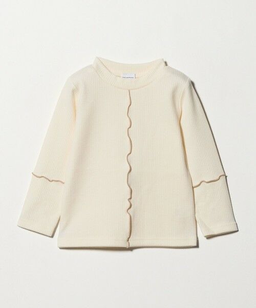 green label relaxing/グリーンレーベル リラクシング 配色メロー起毛 テレコトップス / キッズ 100cm-160cm OFF WHITE 120cm