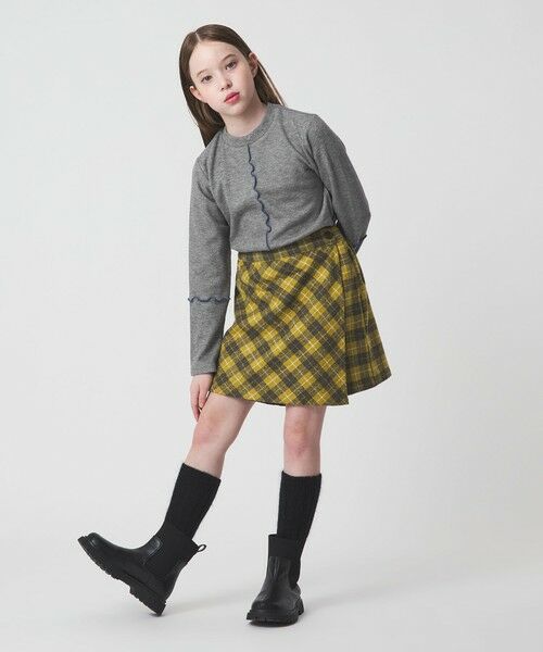 green label relaxing / グリーンレーベル リラクシング カットソー | 配色メロー起毛 テレコトップス / キッズ  100cm-160cm | 詳細11