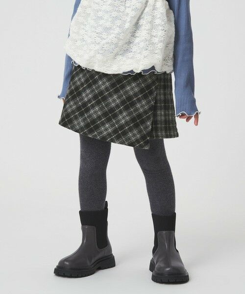 green label relaxing / グリーンレーベル リラクシング その他パンツ | チェック ラップキュロット(ブラック) / キッズ 100cm-160cm | 詳細2