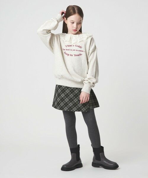 green label relaxing / グリーンレーベル リラクシング その他パンツ | チェック ラップキュロット(ブラック) / キッズ 100cm-160cm | 詳細8