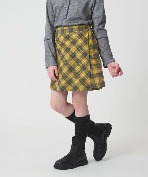 green label relaxing / グリーンレーベル リラクシング その他パンツ | チェック ラップキュロット(イエロー) / キッズ 100cm-160cm | 詳細9