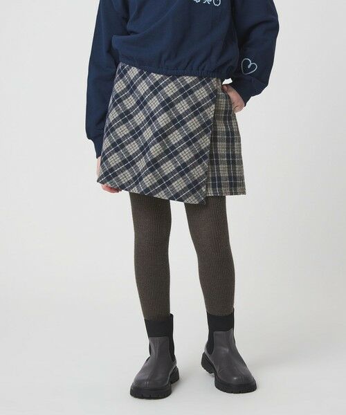 green label relaxing / グリーンレーベル リラクシング その他パンツ | チェック ラップキュロット（ネイビー） / キッズ  100cm-160cm | 詳細8