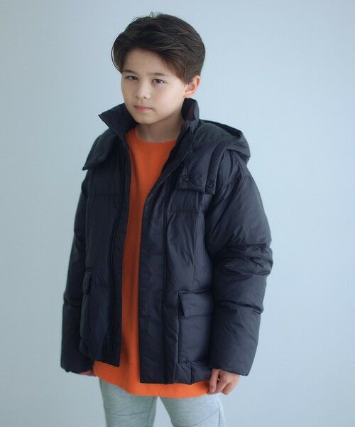 green label relaxing/グリーンレーベル リラクシング ダウンコート / キッズ 100cm-160cm BLACK 160cm