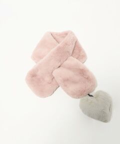 green label relaxing / グリーンレーベル リラクシング マフラー・ショール・スヌード・ストール | フェイクファー ハートモチーフ マフラー