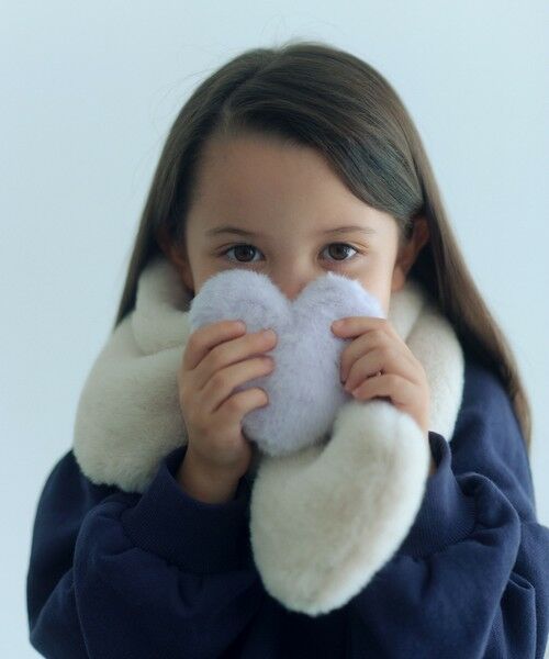 green label relaxing / グリーンレーベル リラクシング マフラー・ショール・スヌード・ストール | フェイクファー ハートモチーフ マフラー | 詳細1