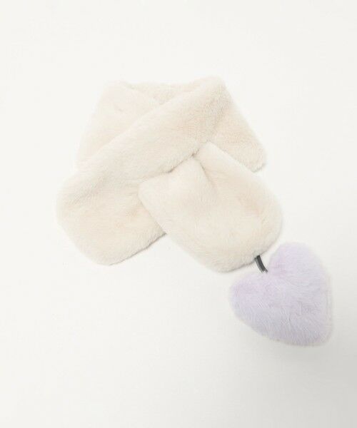 green label relaxing / グリーンレーベル リラクシング マフラー・ショール・スヌード・ストール | フェイクファー ハートモチーフ マフラー | 詳細2