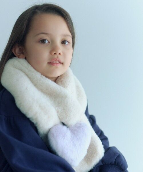 green label relaxing/グリーンレーベル リラクシング フェイクファー ハートモチーフ マフラー OFF WHITE FREE green label relaxing/グリーンレーベル リラクシング フェイクファー ハートモチーフ マフラー OFF WHITE FREE