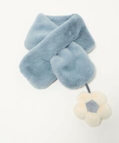 green label relaxing / グリーンレーベル リラクシング マフラー・ショール・スヌード・ストール | フェイクファー フラワーモチーフ マフラー