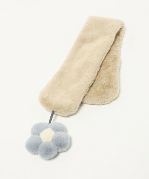 green label relaxing / グリーンレーベル リラクシング マフラー・ショール・スヌード・ストール | フェイクファー フラワーモチーフ マフラー | 詳細3