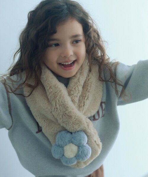 green label relaxing/グリーンレーベル リラクシング フェイクファー フラワーモチーフ マフラー BEIGE FREE green label relaxing/グリーンレーベル リラクシング フェイクファー フラワーモチーフ マフラー BEIGE FREE