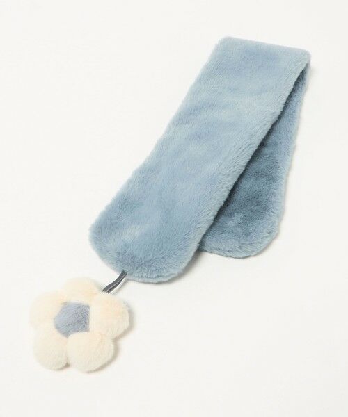 green label relaxing / グリーンレーベル リラクシング マフラー・ショール・スヌード・ストール | フェイクファー フラワーモチーフ マフラー | 詳細6