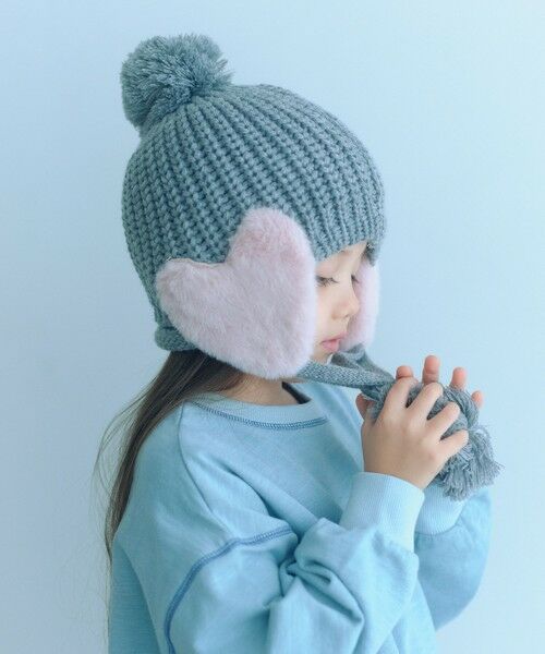 green label relaxing / グリーンレーベル リラクシング ニットキャップ | ハートモチーフ ニットキャップ / 帽子 / キッズ | 詳細2