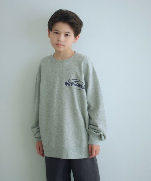 green label relaxing/グリーンレーベル リラクシング 【別注】<WILD THINGS>ロゴスウェット /トレーナー / キッズ 140cm-160cm LT. GRAY 160cm(L)
